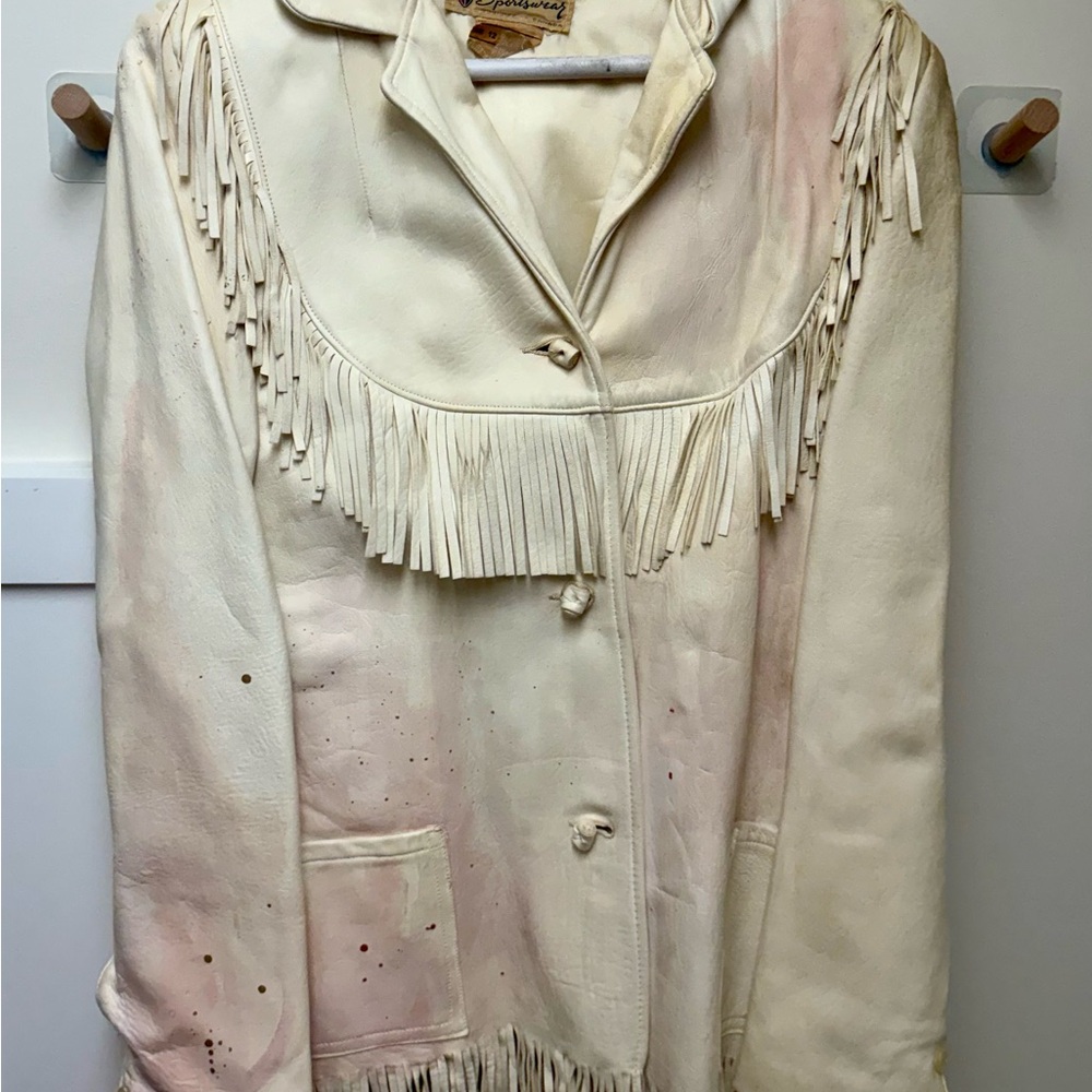Leather Jacket with Fringe Detailing
